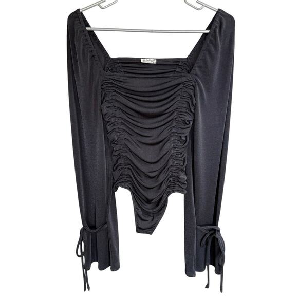 Free People Tops - Intimately Free People Women’s Square Neck Black Bodysuit S Witchy Romanticgoth
